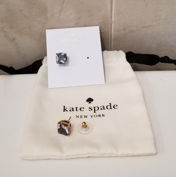 Kate Spade enamel square stud earrings, black - Picture 2 of 3
